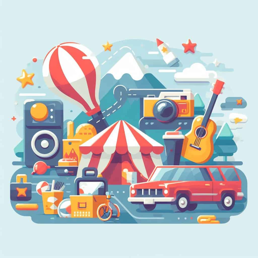 Illustration of outdoor entertainment examples